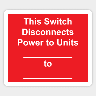 Disconnect Switch Residential Units Label Sticker